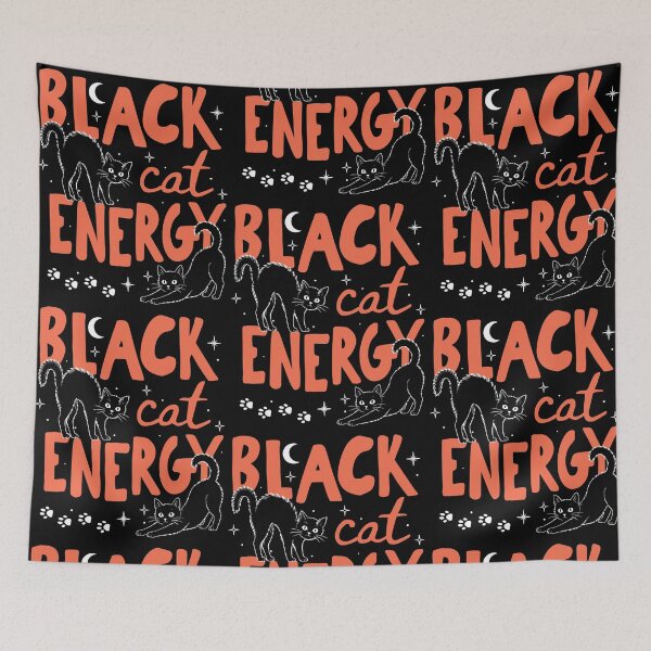 Item preview, Black Cat Energy Halloween Vibes designed and sold by phoebelevine.