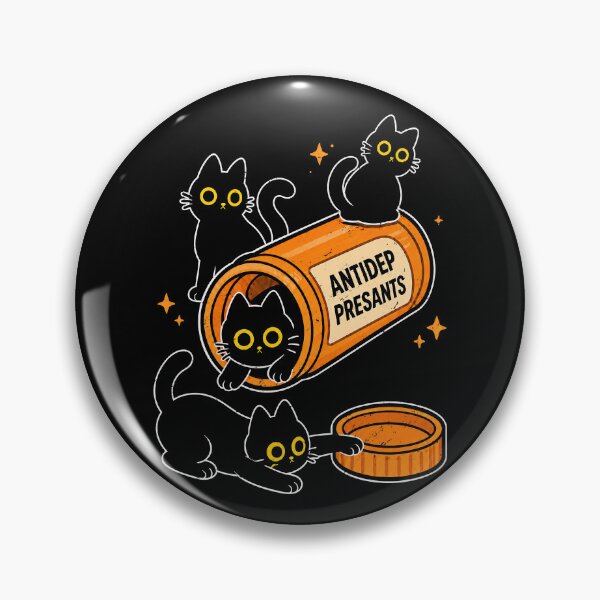 Item preview, Playful black cats with a twist on antidepressants designed and sold by rafaeltto.