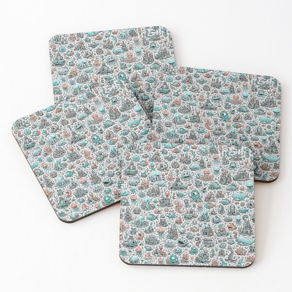 Item preview, Cute Underwater Monster Doodle Pattern designed and sold by i-corp.