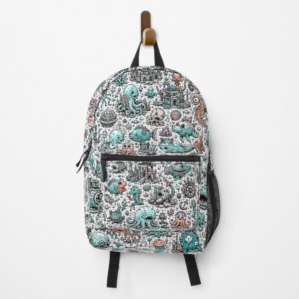 Item preview, Cute Underwater Monster Doodle Pattern designed and sold by i-corp.