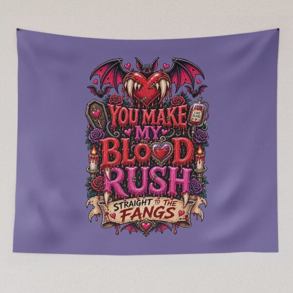 Item preview, DARK LOVE ❤️ - MONSTER ROMANCE COLLETION -  VAMPIRE LOVE - YOU MAKE MY BLOOD RUSH - STRAIGHT TO THE FANGS v3 designed and sold by WheelieGdArt.