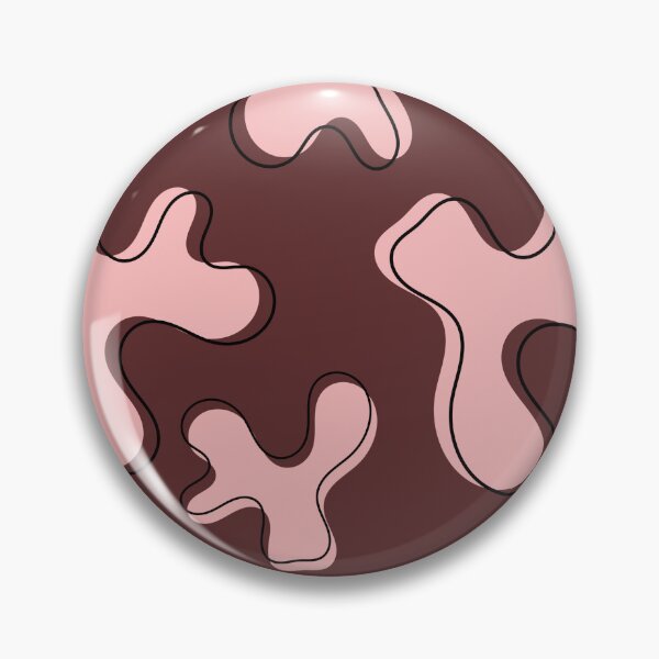 Item preview, Chocolate Brown and Pink Organic Blobs Aesthetic Retro Pattern designed and sold by Nature Moments.