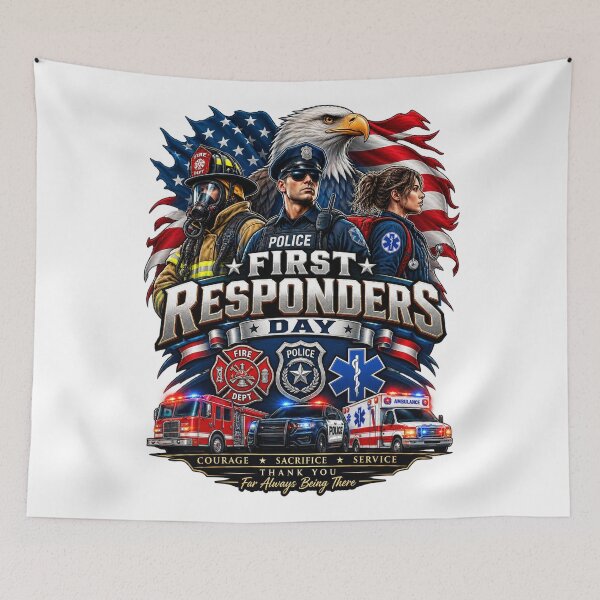 Item preview, First Responders Day 2026 Shirt – Firefighter Police EMT Paramedic Hero American Flag Eagle Gift designed and sold by Cellara91.