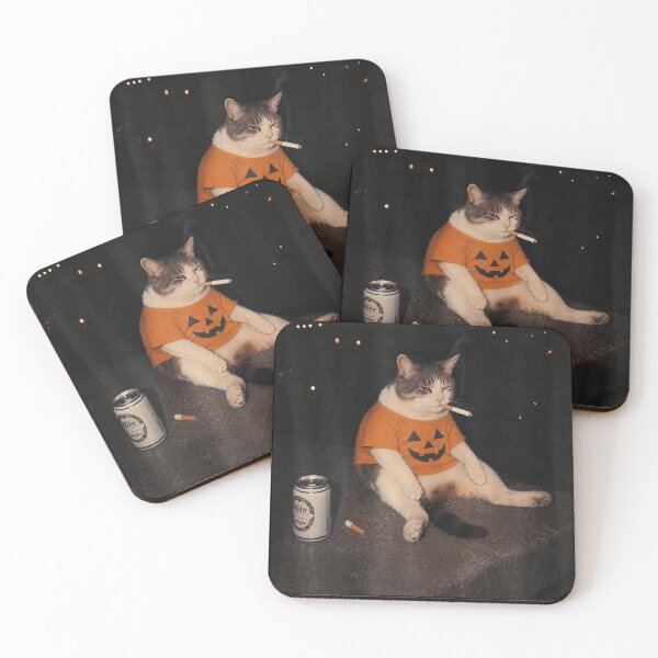 Item preview,  Cat Smoking Beer  Meme Halloween Pumpkin designed and sold by BASKF.
