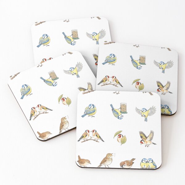 Item preview, Vintage British Garden Birds Watercolor Floral Sticker pack Sheet designed and sold by Rehnair.