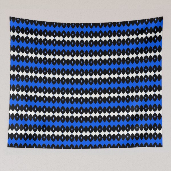 Item preview, Azure Links – Electric blue and black African geometric pattern designed and sold by Chamalion.