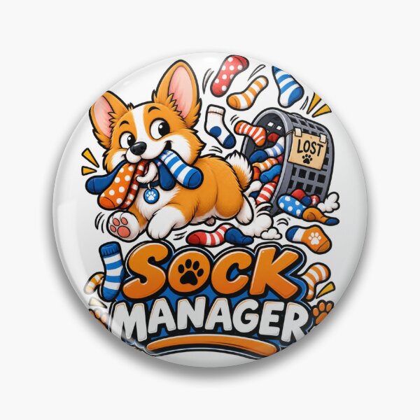 Item preview, Sock Manager Corgi | Funny Corgi Sock Thief Lost Socks Dog designed and sold by KnrNazimTHRE4DS.