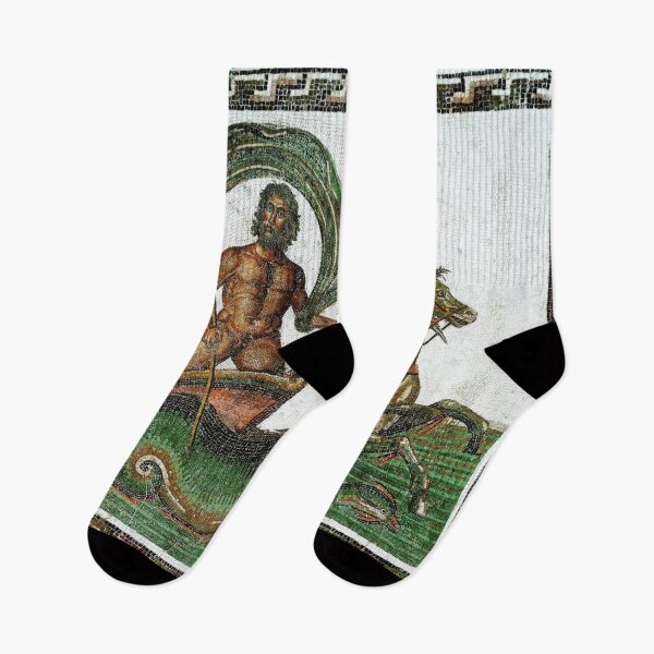 Item preview, Neptune Roman Mosaic Ancient Sea God designed and sold by Retr0Tshirts.