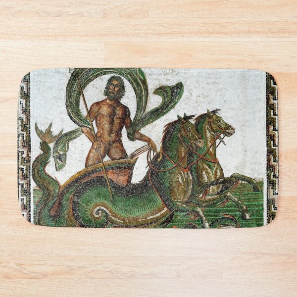 Item preview, Neptune Roman Mosaic Ancient Sea God designed and sold by Retr0Tshirts.