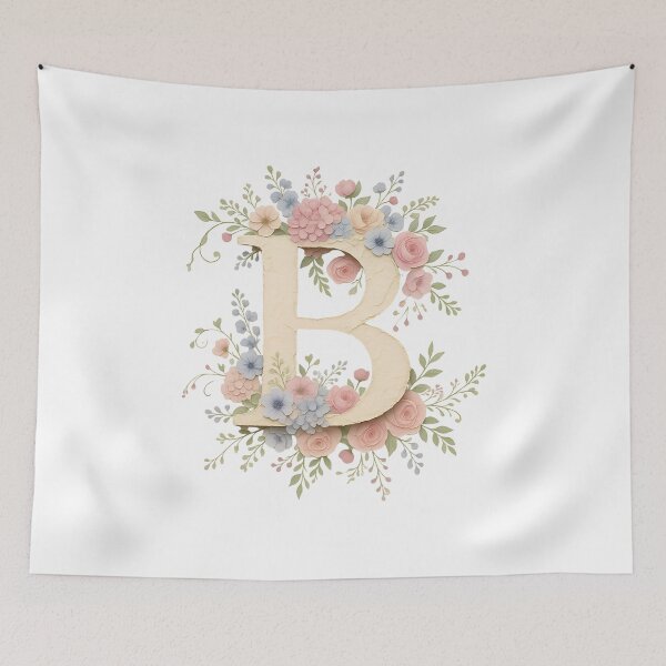 Item preview, Floral Letter B Monogram Watercolor designed and sold by ITCHAWAWAA.