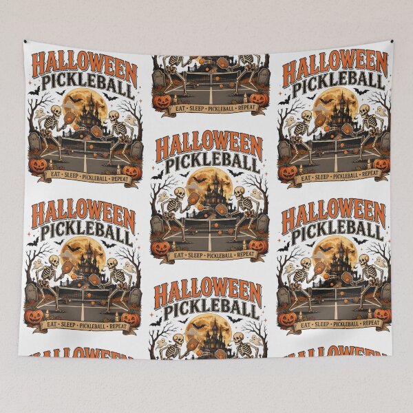 Item preview, Halloween Pickleball Skeletons Fun Design designed and sold by phoebelevine.