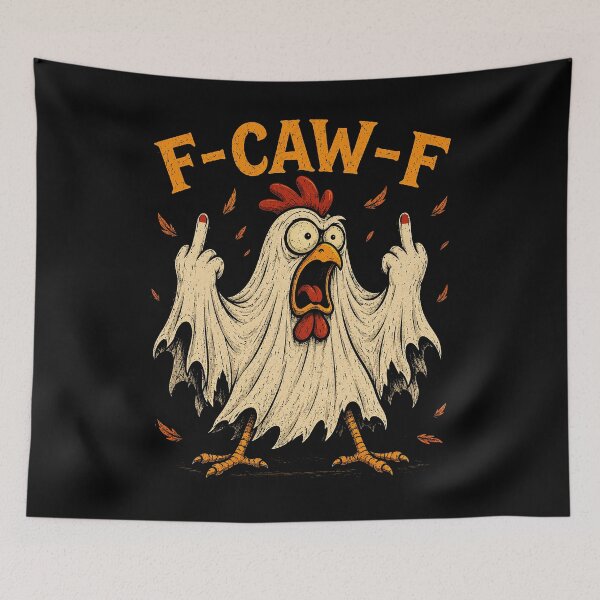 Item preview, F Caw F Funny Humor Quote Rooster Meme Chicken Halloween designed and sold by watanabeee.