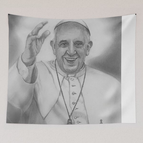 Item preview, Pope Francis Portrait – Inspirational Catholic Art | Religious Wall Decor designed and sold by ConorKeeganArt.