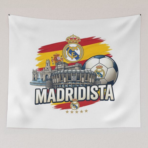 Item preview, Madridista Football Soccer Santiago Bernabeu Spain Flag Vintage T-Shirt designed and sold by annaarthk.