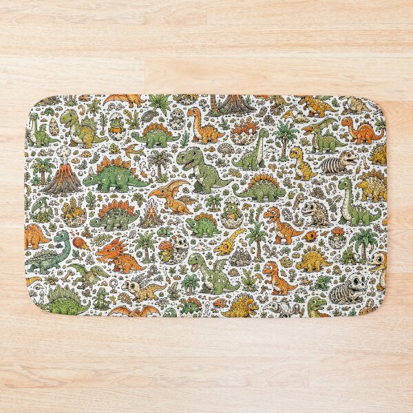 Item preview, Prehistoric Cute Monster Doodle Pattern designed and sold by i-corp.