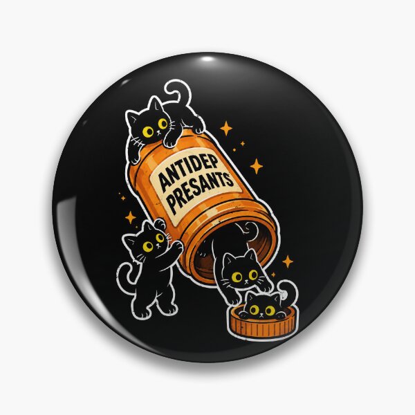 Item preview, Cute black cats bursting from an antidepressant bottle designed and sold by rafaeltto.