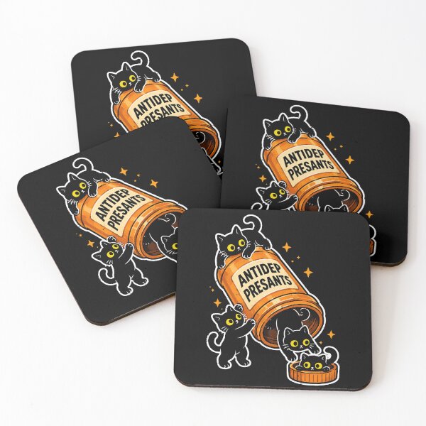 Item preview, Cute black cats bursting from an antidepressant bottle designed and sold by rafaeltto.