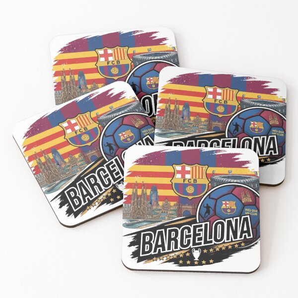 Item preview, Barcelona Football Soccer City Landmarks Vintage Blaugrana T-Shirt designed and sold by annaarthk.