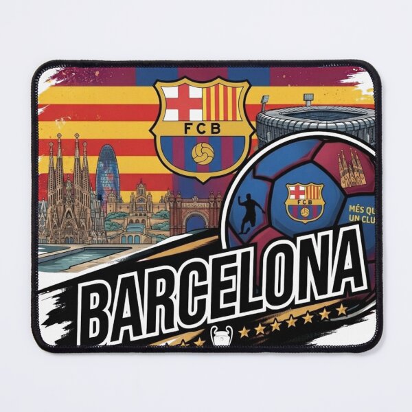 Item preview, Barcelona Football Soccer City Landmarks Vintage Blaugrana T-Shirt designed and sold by annaarthk.