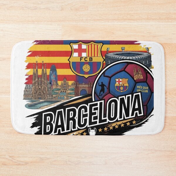 Item preview, Barcelona Football Soccer City Landmarks Vintage Blaugrana T-Shirt designed and sold by annaarthk.