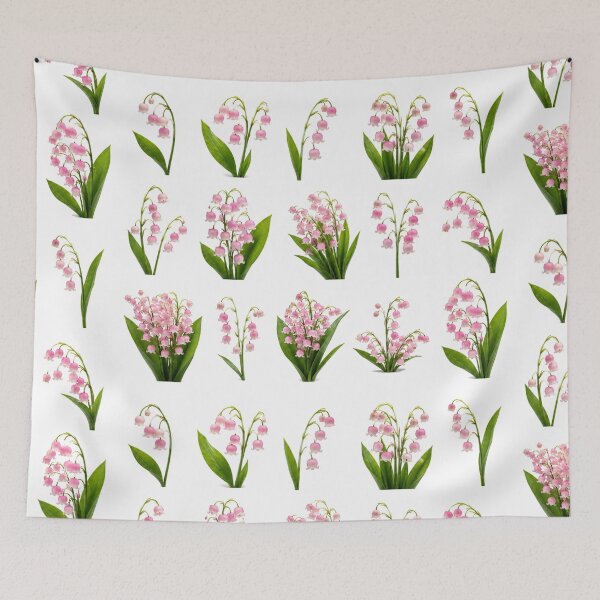 Item preview, Pink Lily of the Valley Botanical Set Floral Elements Aesthetic Sticker pack Sheet designed and sold by Rehnair.