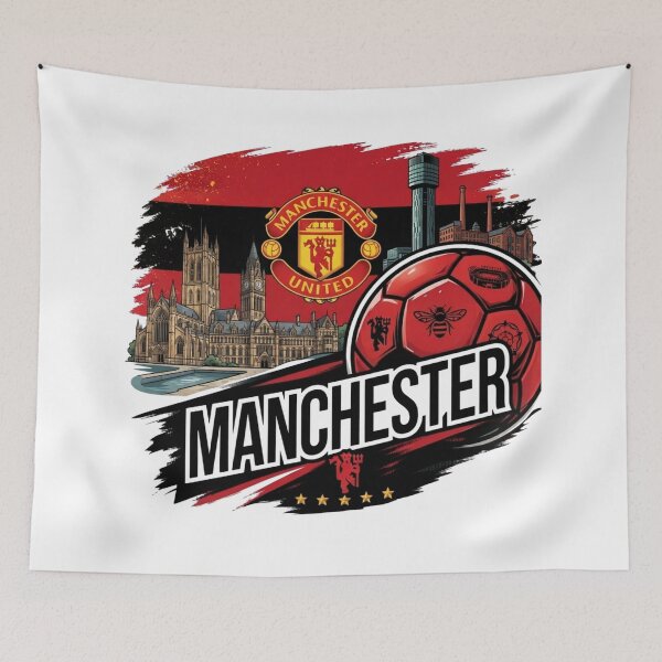 Item preview, Manchester Football Soccer City Landmarks Vintage Red Devils T-Shirt designed and sold by annaarthk.