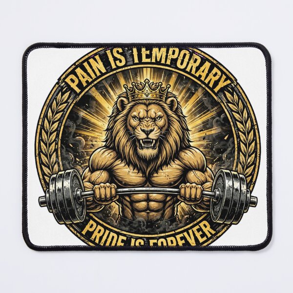 Item preview, Pain Is Temporary, Pride Is Forever - Lion Gym Motivation designed and sold by Csaba1983.