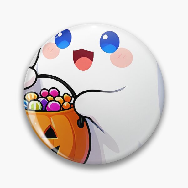 Item preview, Cute Ghost with Jack-o-Lantern Candy Bucket Icon designed and sold by pumsquare.
