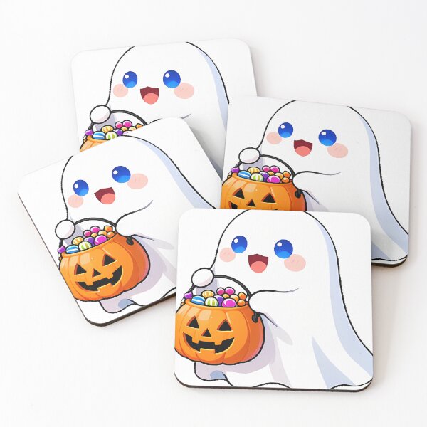 Item preview, Cute Ghost with Jack-o-Lantern Candy Bucket Icon designed and sold by pumsquare.