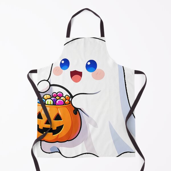 Item preview, Cute Ghost with Jack-o-Lantern Candy Bucket Icon designed and sold by pumsquare.