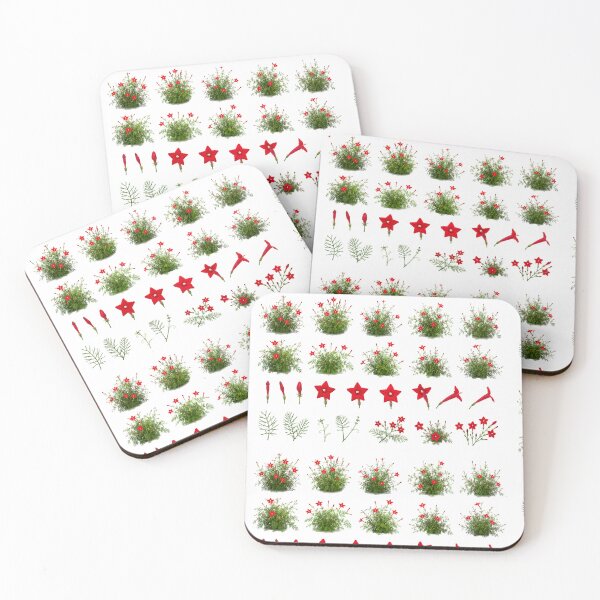 Item preview, Red Cypress Vine Cardinal Flower Botanical Set Aesthetic Sticker pack Sheet designed and sold by Rehnair.