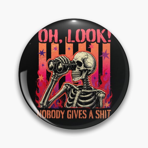 Item preview, Oh Look Nobody Gives A Shit Trendy Skeleton Meme designed and sold by elongatedjazz.