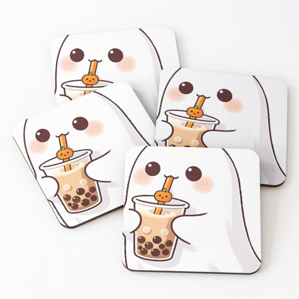 Item preview, Cute Ghost with Iced Boba Coffee Icon designed and sold by pumsquare.