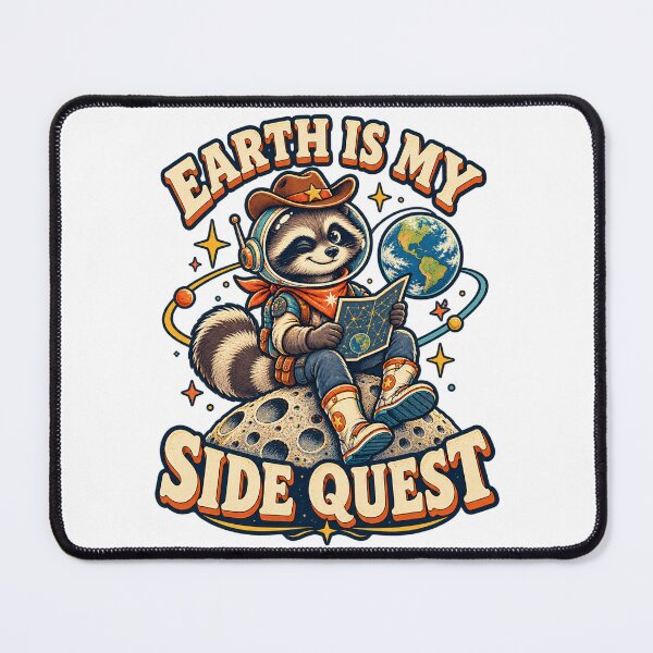 Item preview, Earth Is My Side Quest Space Raccoon designed and sold by NoorCanvasArt.