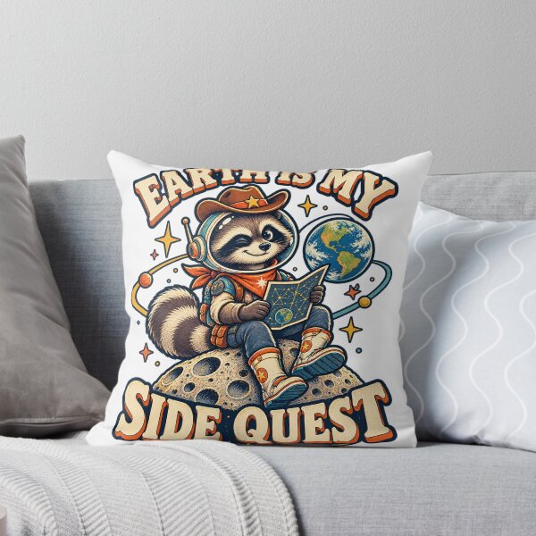 Item preview, Earth Is My Side Quest Space Raccoon designed and sold by NoorCanvasArt.