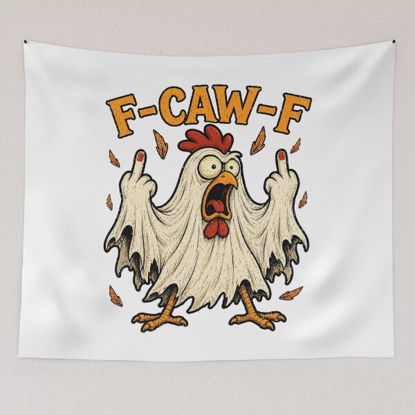Item preview, F Caw F Funny Humor Quote Rooster Meme Chicken Halloween designed and sold by watanabeee.