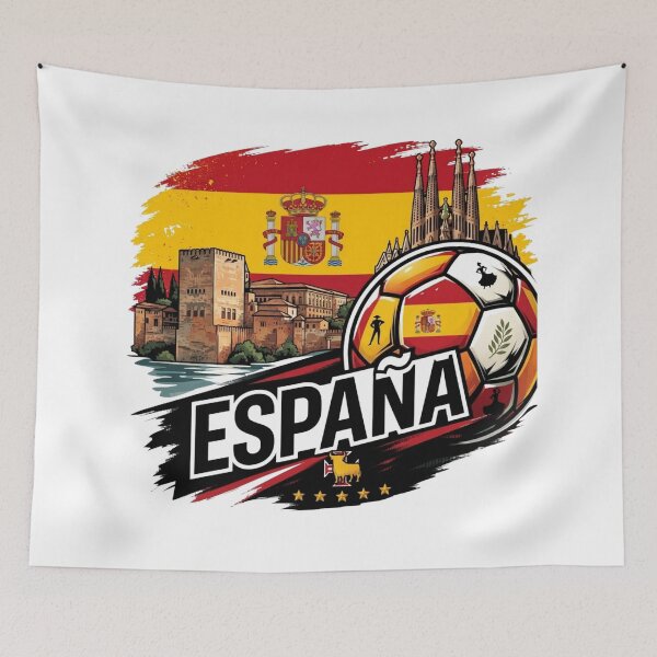 Item preview, Spain Soccer Football Espana Landmarks Flag Vintage T-Shirt designed and sold by annaarthk.