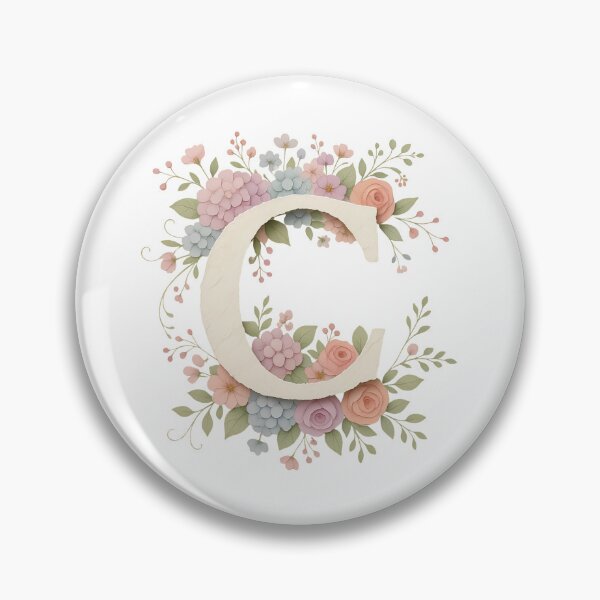 Item preview, Cream Letter C Floral Monogram designed and sold by ITCHAWAWAA.