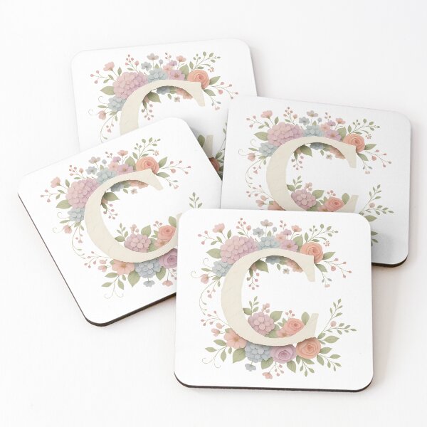 Item preview, Cream Letter C Floral Monogram designed and sold by ITCHAWAWAA.
