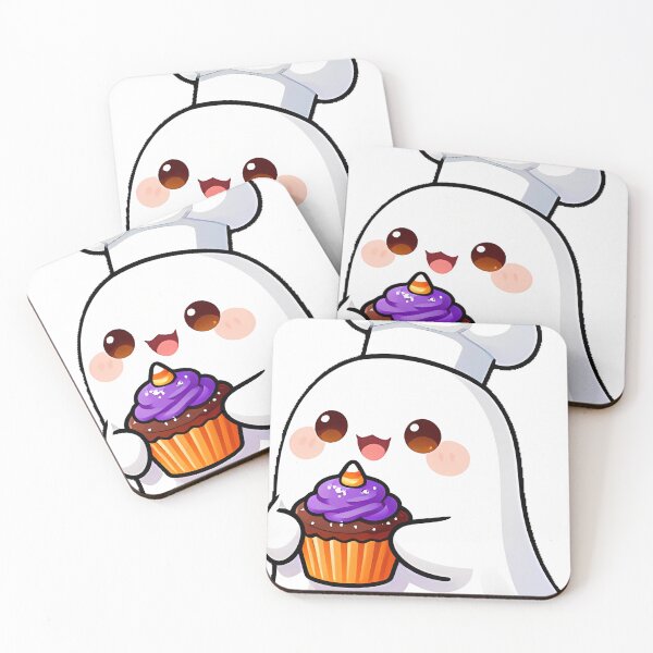 Item preview, Cute Ghost Baker with Spooky Halloween Cupcake Icon designed and sold by pumsquare.