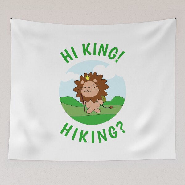 Item preview, Hi King! Hiking? - hiking lion designed and sold by tentihandmade.
