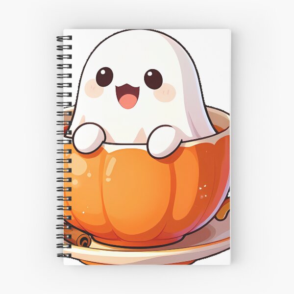 Item preview, Cute Ghost Peeking from Vintage Pumpkin Teacup Icon designed and sold by pumsquare.
