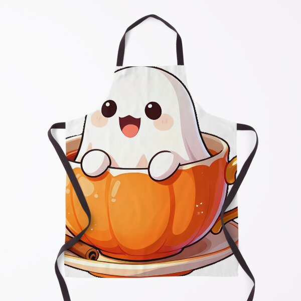 Item preview, Cute Ghost Peeking from Vintage Pumpkin Teacup Icon designed and sold by pumsquare.