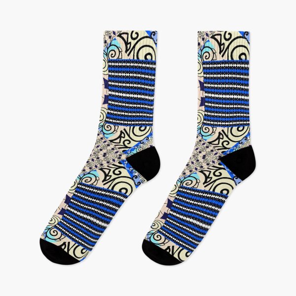Item preview, Azure Mosaic – Blue and Ivory Geometric African Pattern designed and sold by Chamalion.