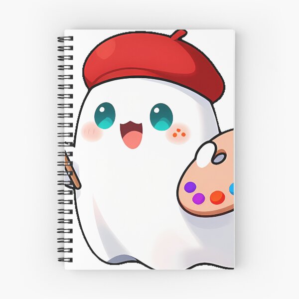 Item preview, Cute Ghost Artist with Paintbrush and Wooden Palette Icon designed and sold by pumsquare.