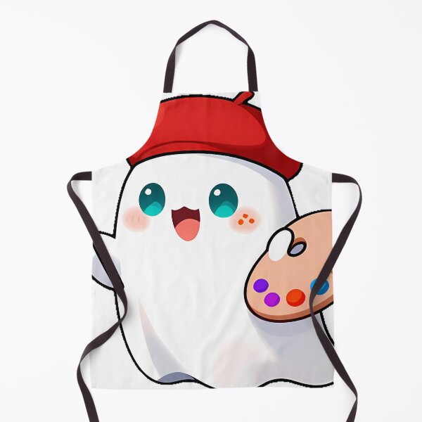 Item preview, Cute Ghost Artist with Paintbrush and Wooden Palette Icon designed and sold by pumsquare.