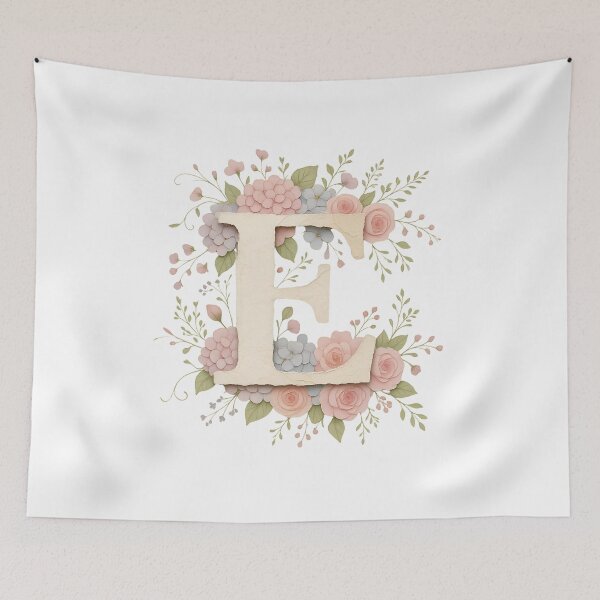 Item preview,  Letter E Floral Botanical Initial Monogram designed and sold by ITCHAWAWAA.
