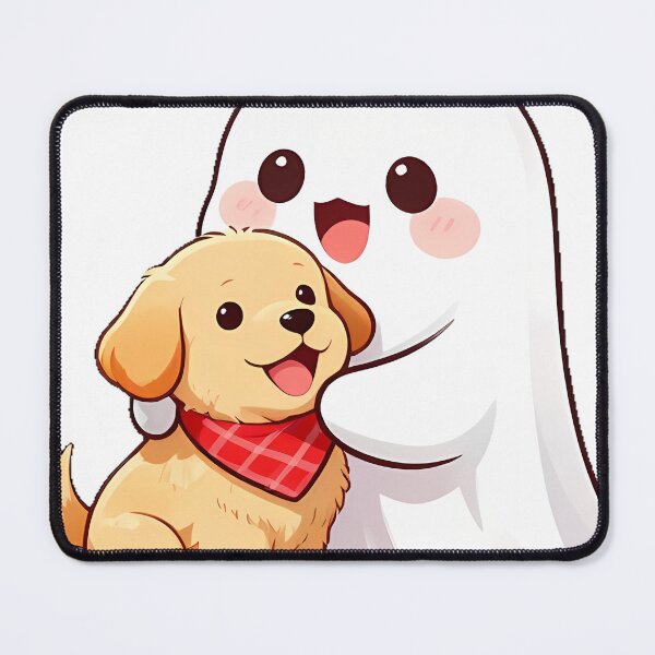Item preview, Cute Ghost Cuddling Golden Retriever Puppy Icon designed and sold by pumsquare.