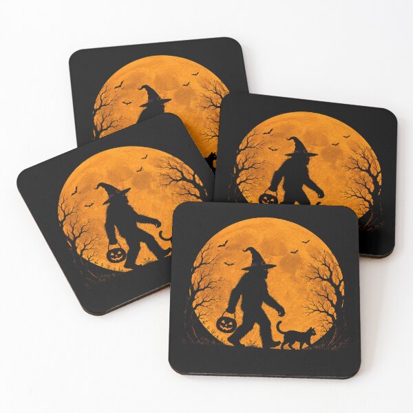 Item preview, Bigfoot Witch Halloween Trick or Treat with Black Cat designed and sold by Kladhadredo.