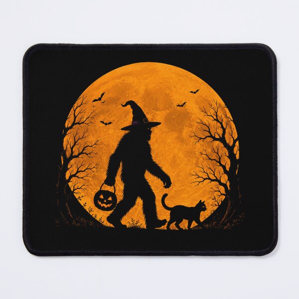 Item preview, Bigfoot Witch Halloween Trick or Treat with Black Cat designed and sold by Kladhadredo.